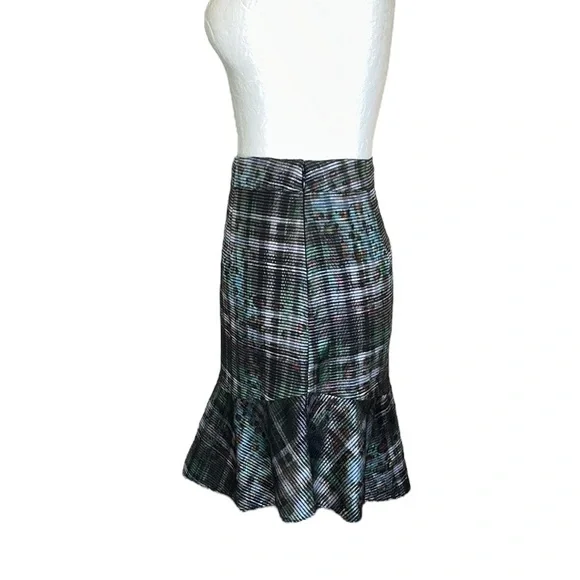 NEW Marie Oliver Filly Organza Mini Skirt in Inky Metallic Plaid Print - 4